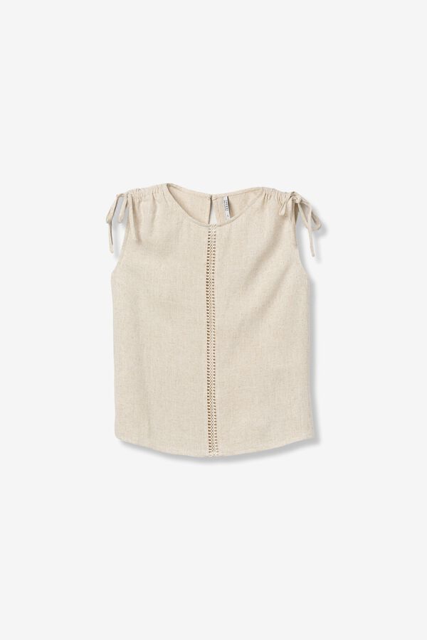 Tiffosi Top con lazos beige