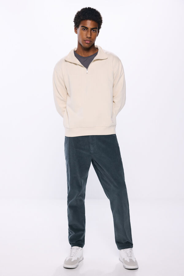 Springfield Pantal&oacute;n chino pana lavada comfort slim fit verde