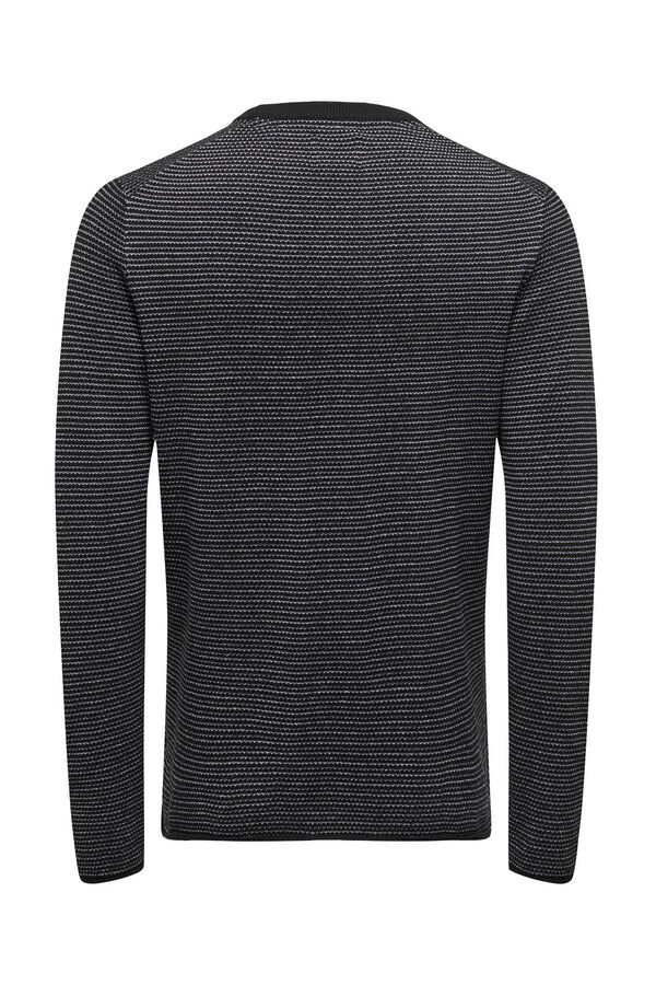 Only & Sons Jersery cuello redondo cl&aacute;sico negro