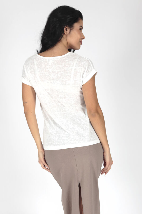 Brave Soul T-shirt de manga curta e crochet branco