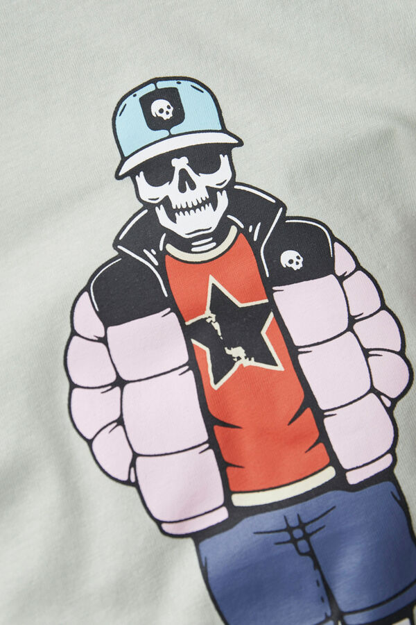 Jack & Jones Camiseta est&aacute;ndar fit Skull gris