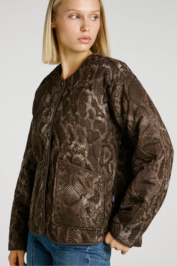 Jack & Jones Cazadora estampada reptil marr&oacute;n