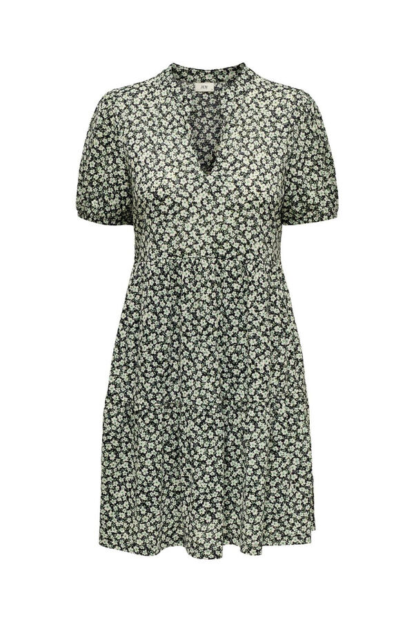 JDY Vestido curto com decote em V preto