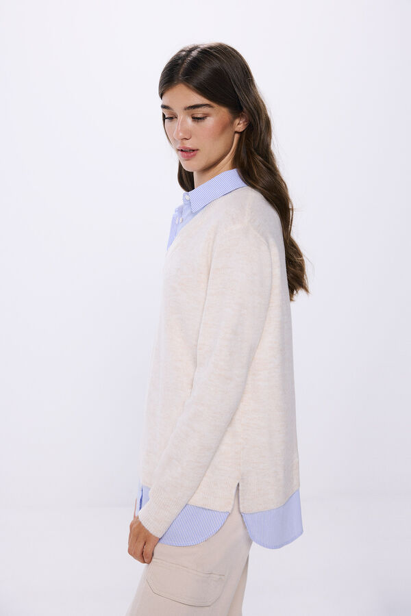 Springfield Camisola de camisa combinada verde