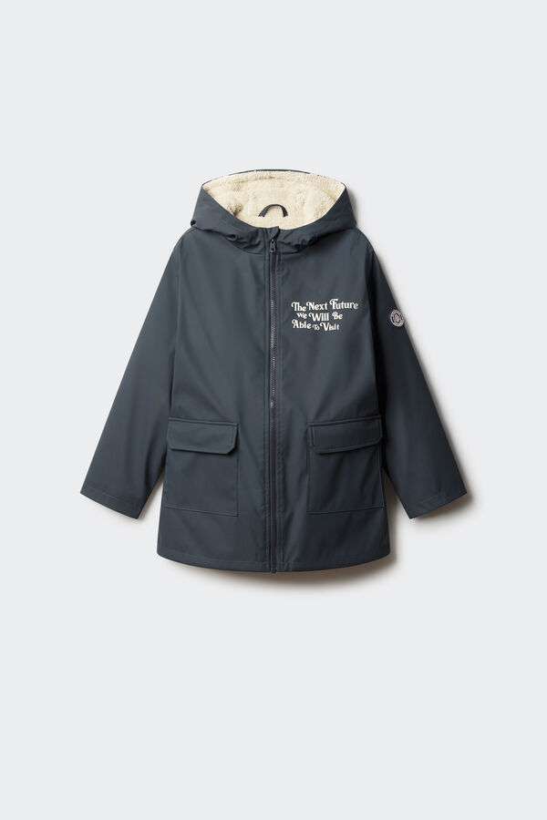 Springfield Kids Parka azul marino frase ni&ntilde;o azul