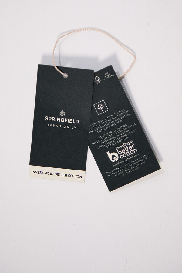 Springfield Camisa popelín rayas vestir kaki