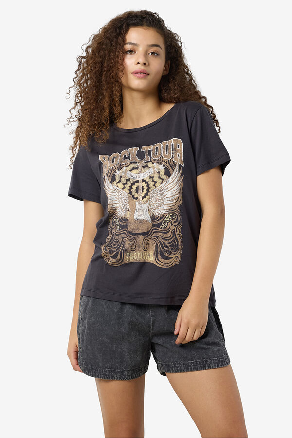 Noisy May Camiseta Regular Manga Corta gris