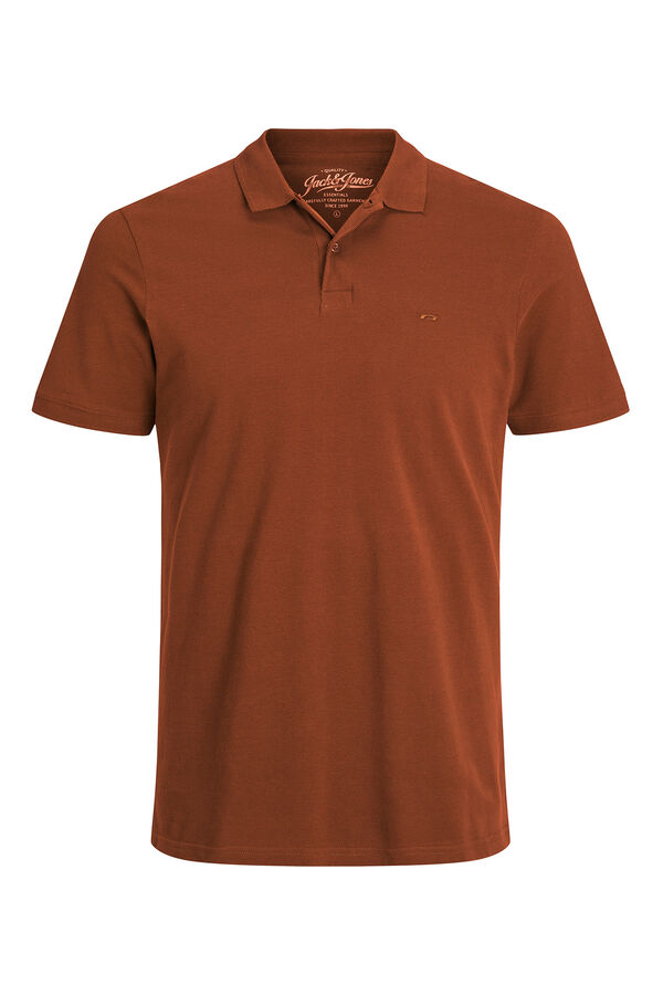 Jack & Jones Camisa polo liso slim fit castanho