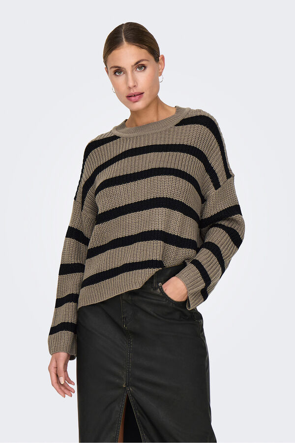 JDY Camisola de gola redonda cinzento