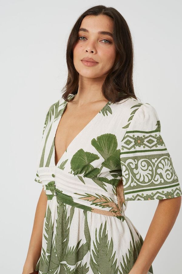 Brave Soul Vestido comprido estampado verde