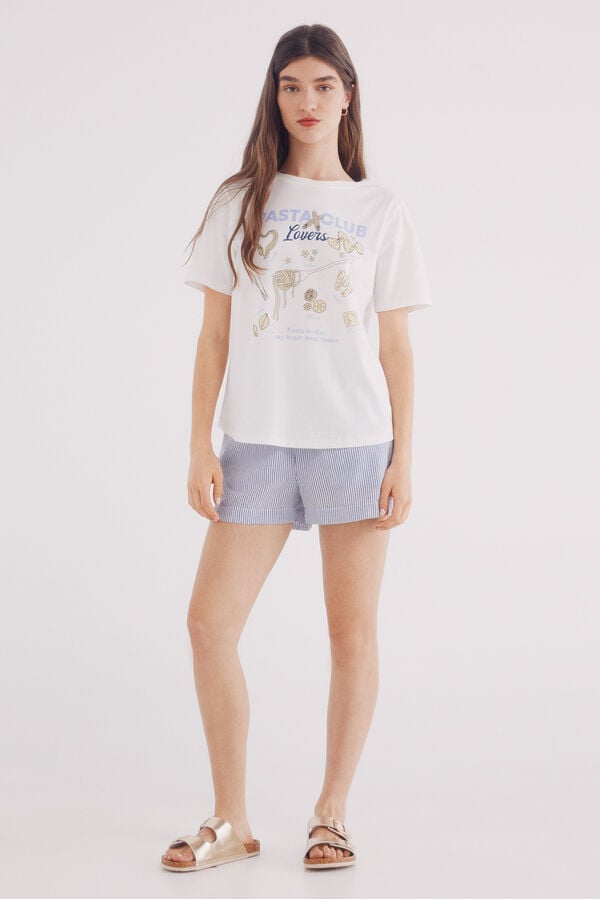 Springfield Camiseta "Pizza club" estampado