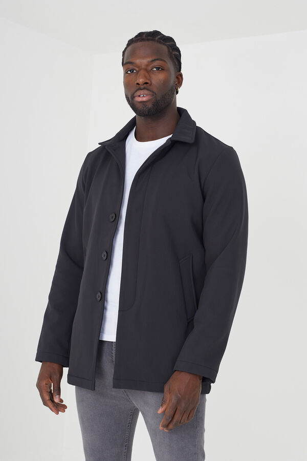 Brave Soul Abrigo con botones negro