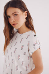 Springfield T-shirt estampagem bot&otilde;es ombro estampado