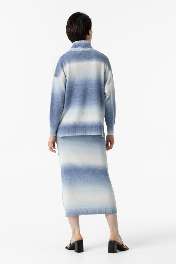 Tiffosi Saia Midi de malha dégradé azul