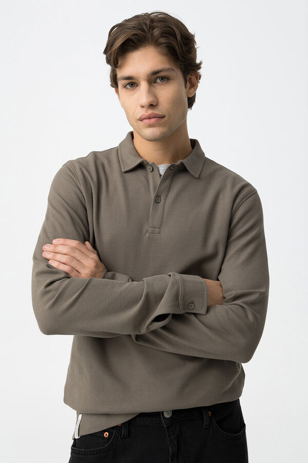 Tiffosi Polo de manga larga beige