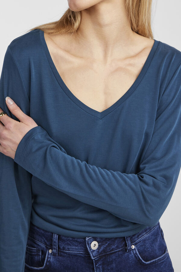 Pieces Camiseta de modal de manga larga verde