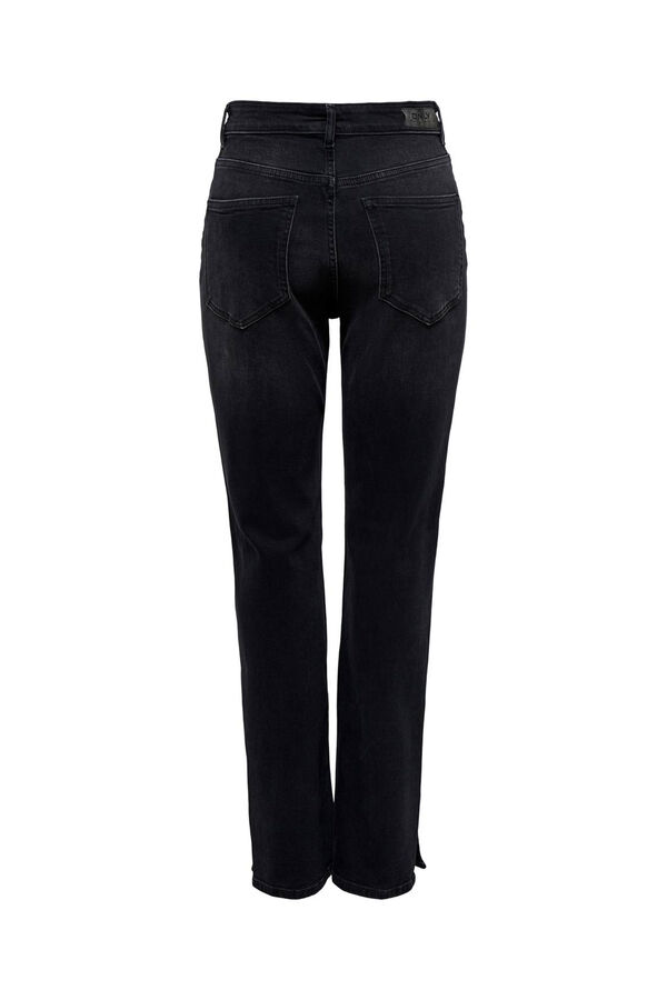 Only Jeans Straight Tiro Alto negro