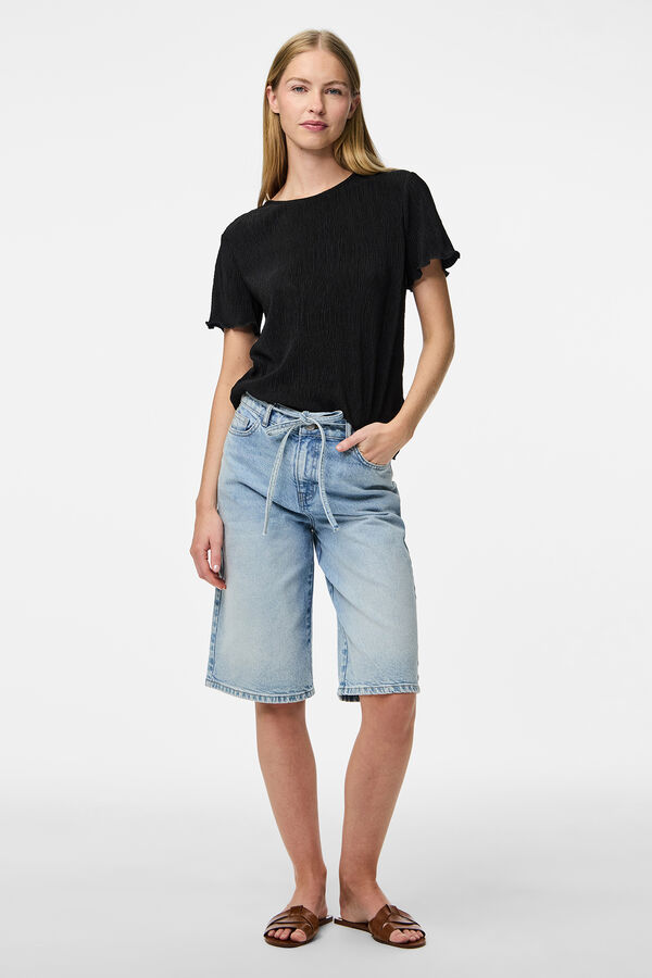 Pieces T-shirt de manga curta preto