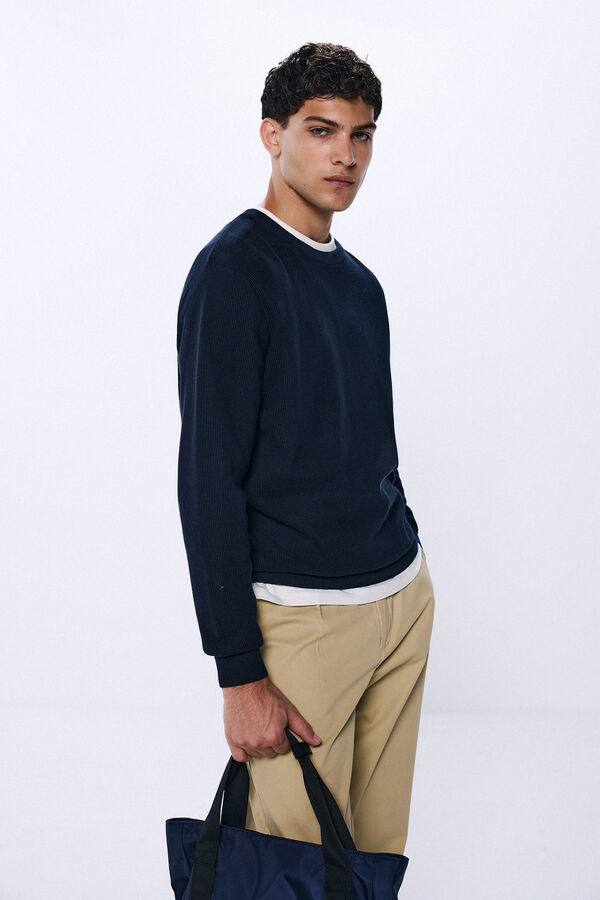 Springfield Camisola de gola redonda  azul