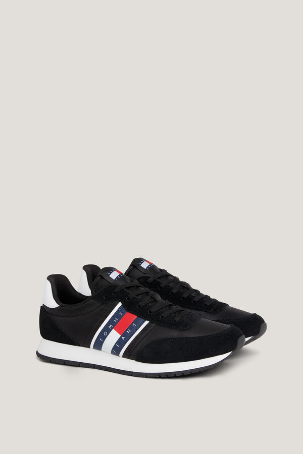 Tommy Jeans Runner Tommy Jeans de hombre con bandera negro