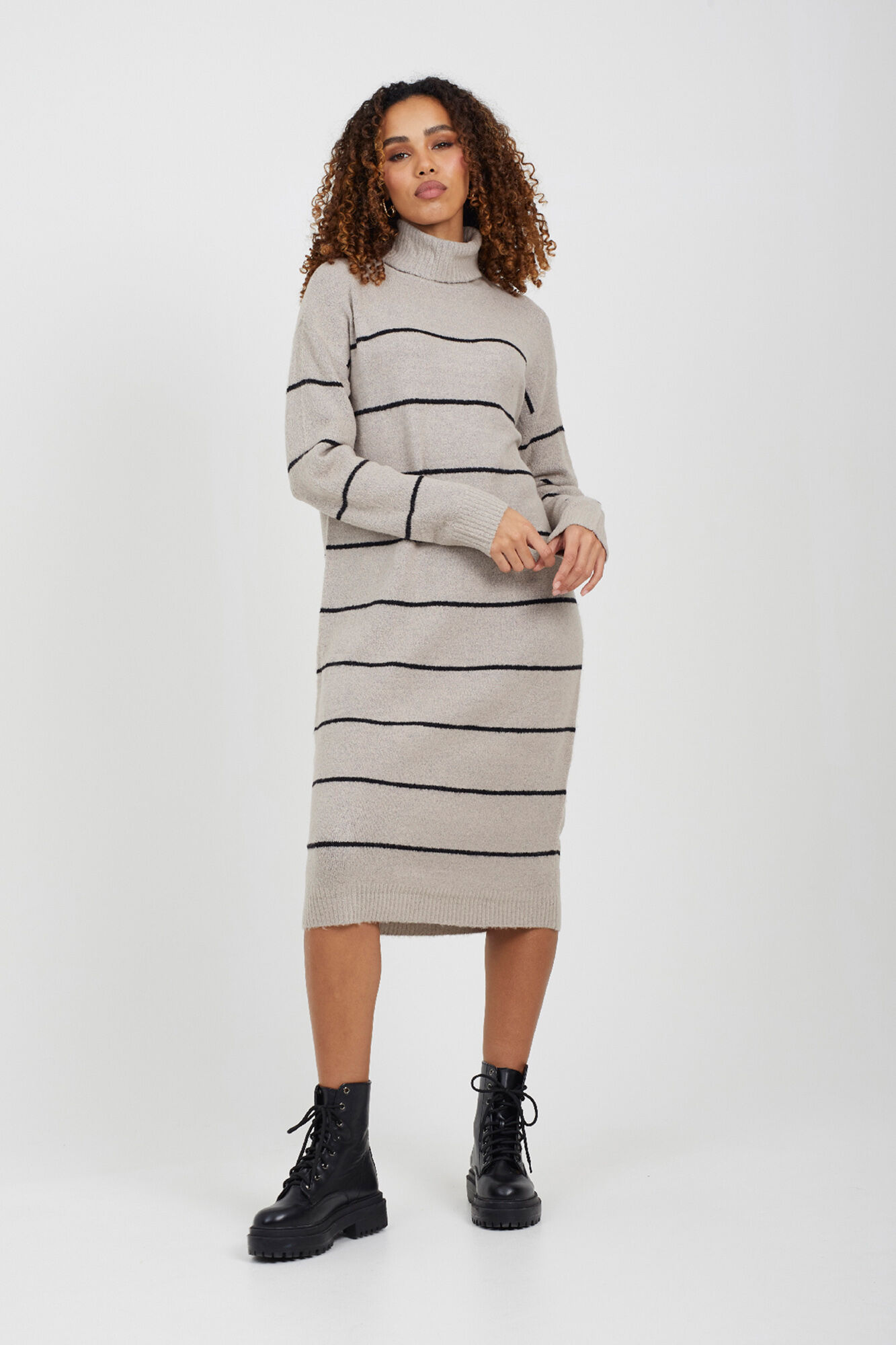 Brave Soul Vestido de riscas malha