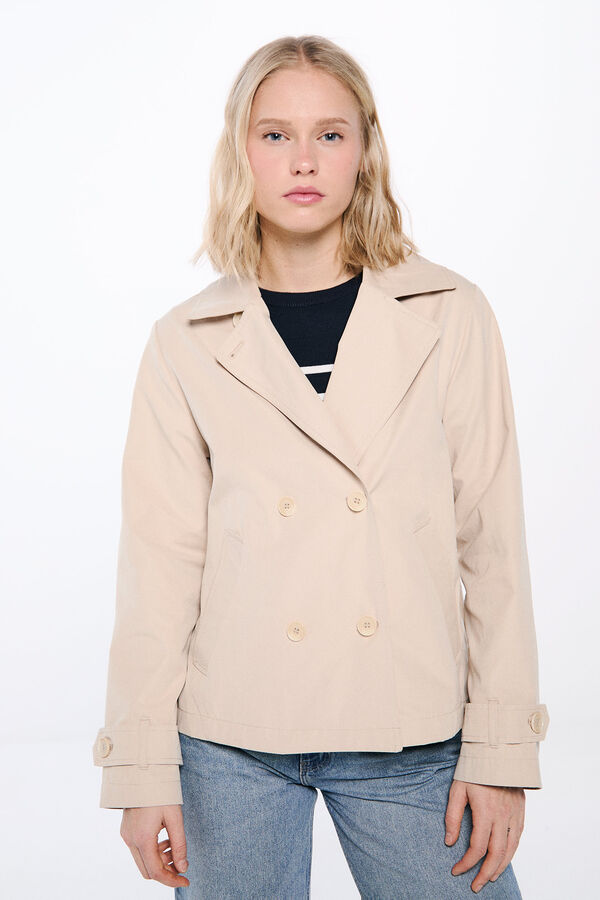 Springfield Gabardina corta doble abotonadura estampado