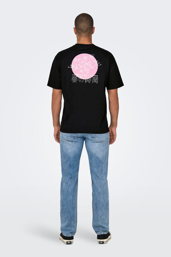 Only & Sons Camiseta manga corta letras chinas negro