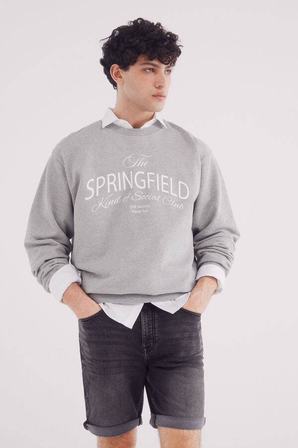 Springfield Bermuda em knit denim preto-lavado cinzento