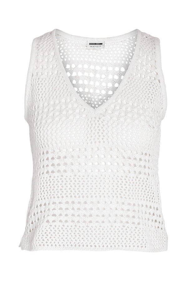 Noisy May Top de crochet branco