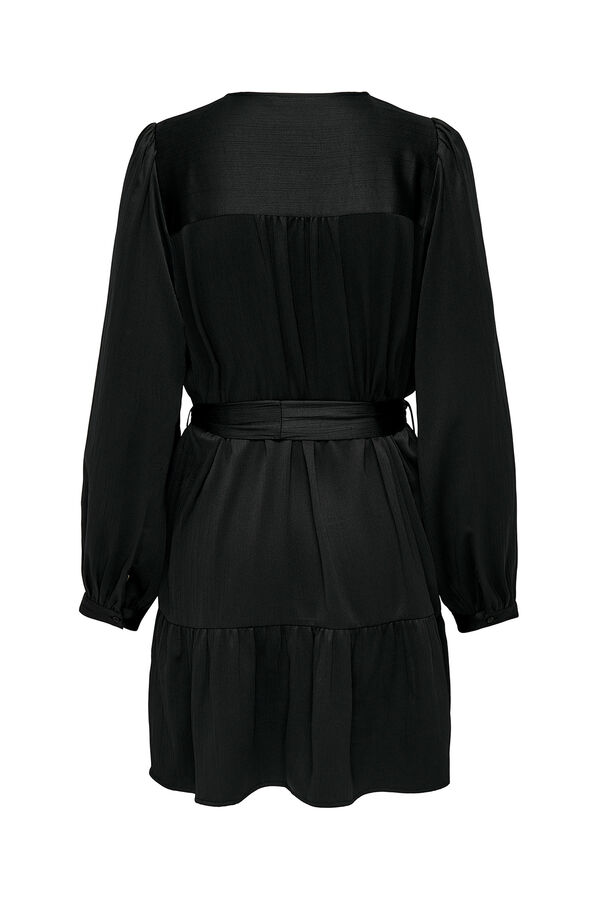 Only Vestido corto con cintur&oacute;n negro