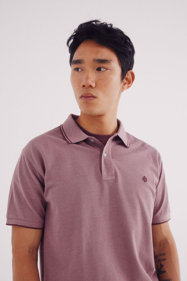 Springfield Polo piqu&eacute; detalhes contraste regular fit vermelho