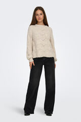 Only Jersey estructura cuello redondo beige