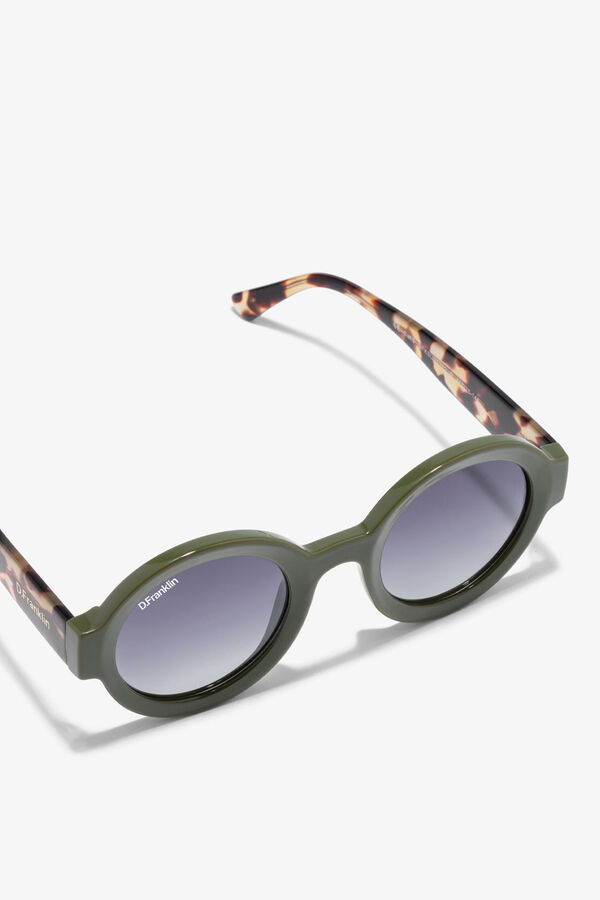 D.Franklin Gafas de sol redondas polarizadas kaki