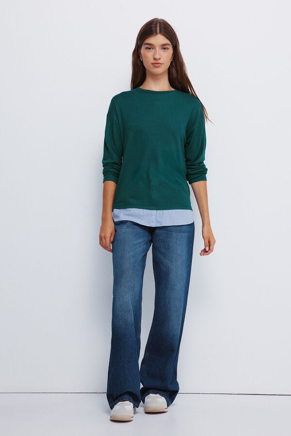 Springfield Camiseta combinada verde