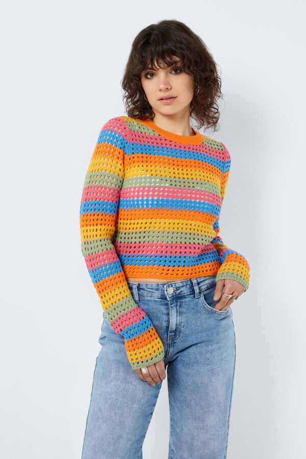 Springfield Pullover bunt Crochet natural