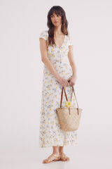 Springfield Vestido midi estampado lim&atilde;o cru