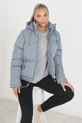 Brave Soul Plum&iacute;fero acolchado con capucha azul