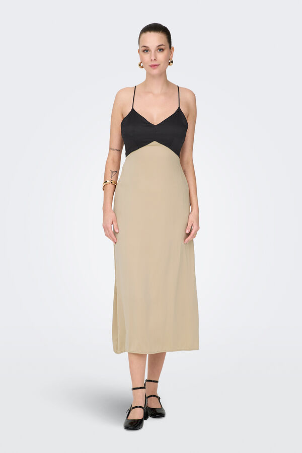 Only Vestido de alças comprido cinzento