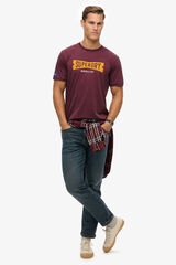 Superdry Camiseta cuello redondo burdeos
