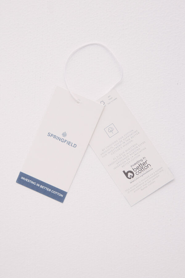 Springfield T-shirt de algod&atilde;o com bot&otilde;es nos ombros azul