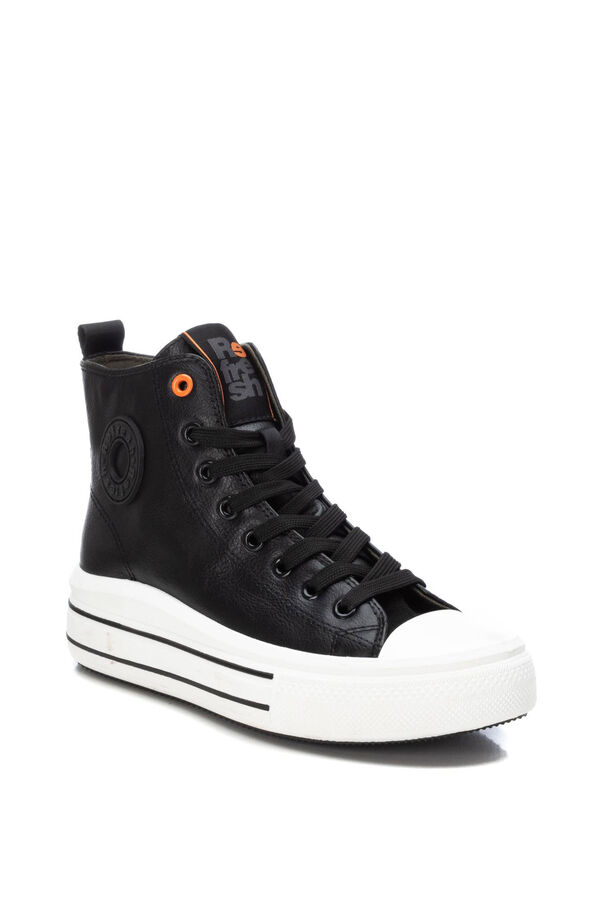 Refresh Botin Deportivo Se&ntilde;ora Cordones Y Cremallera negro