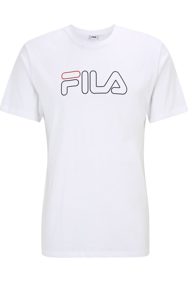 Fila Camiseta masculina de manga curta com gola redonda branco