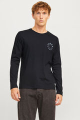 Jack & Jones Camiseta regular fit mangas largas negro