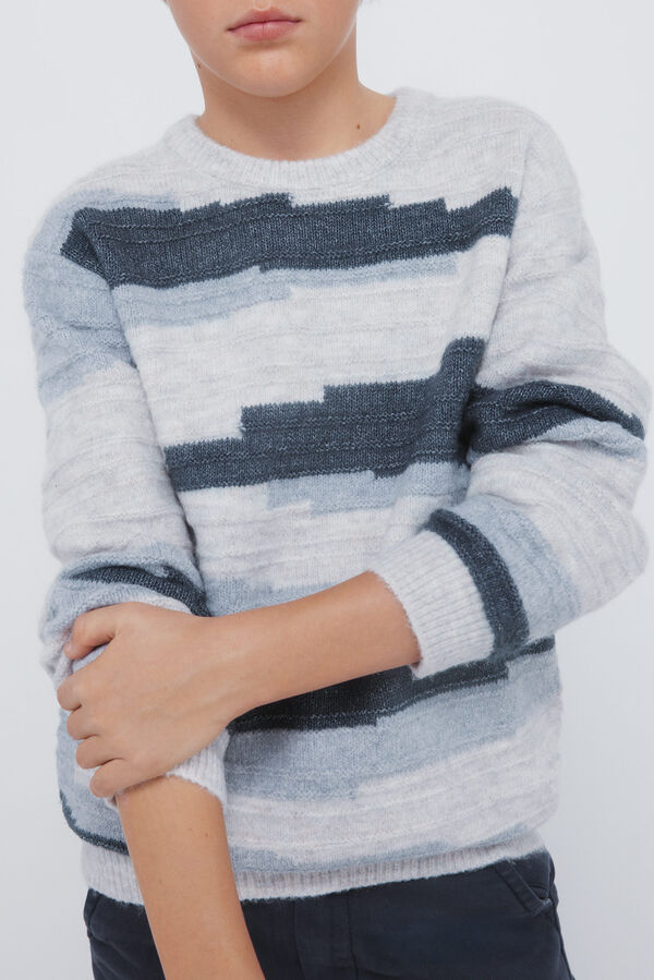 Springfield Kids Camisola com figuras geom&eacute;tricas para meninos azul