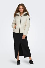 Only Casaco acolchoada com capuz cinzento