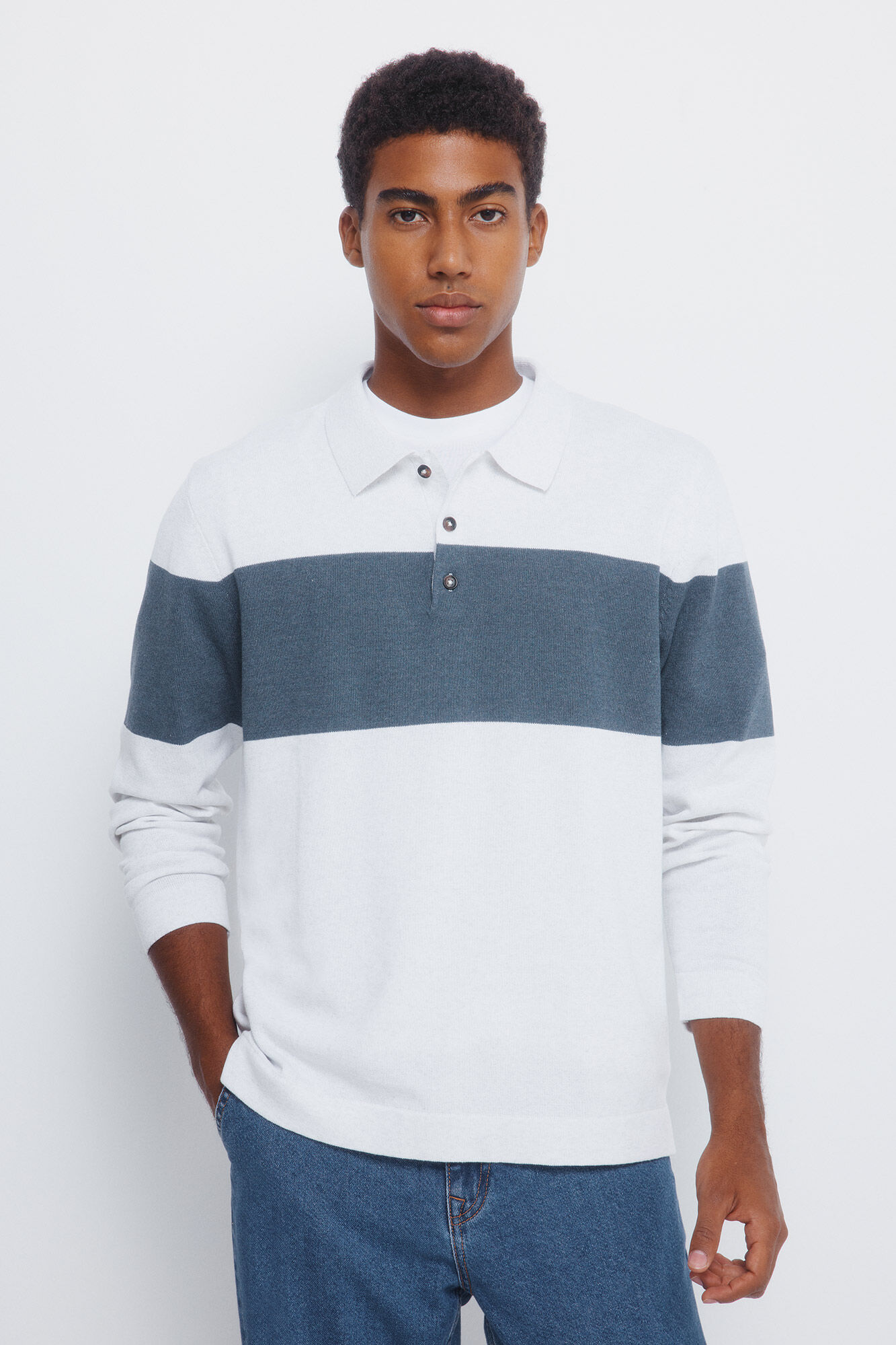 Springfield Camisola listrado de gola polo