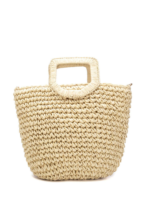 Refresh Bolsa de ombro em r&aacute;fia bege