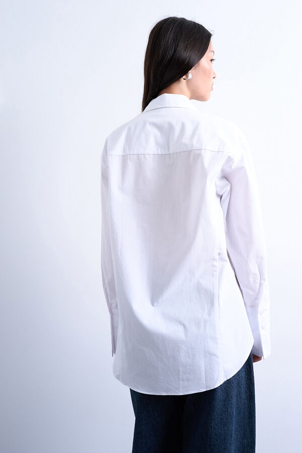 Topshop Camisa larga com corte oversized branco