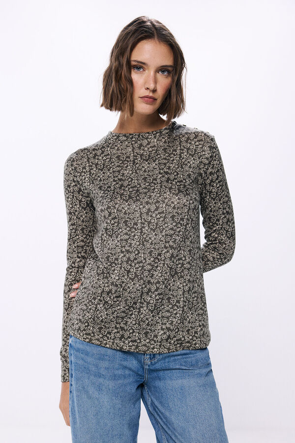 Springfield Camiseta botones hombro marfil