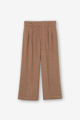 Tiffosi Pantal&oacute;n Lino Cropped marr&oacute;n
